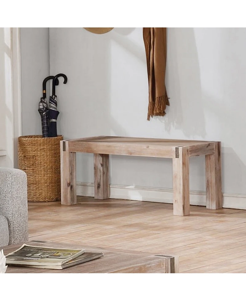 Woodstock Acacia Wood With Metal Inset 40" Bench