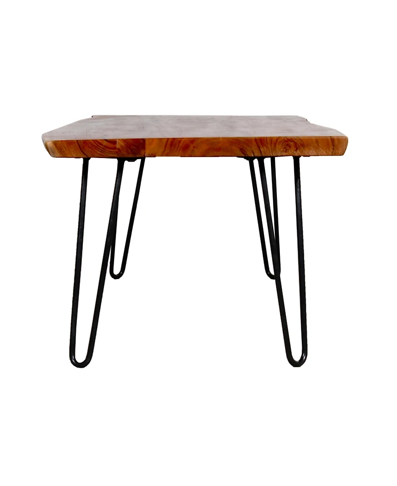 Alaterre Furniture Hairpin Natural Live Edge Wood with Metal 48" Large Coffee Table
