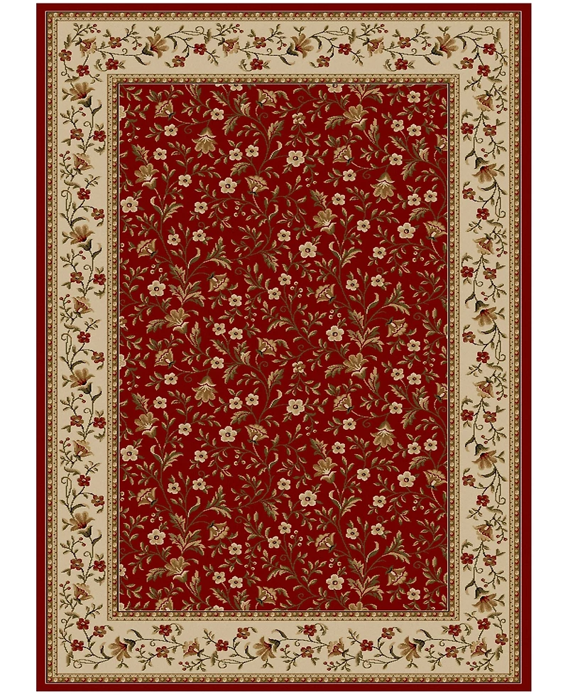 Closeout!! Km Home Pesaro Floral Red 5'5" x 7'7" Area Rug