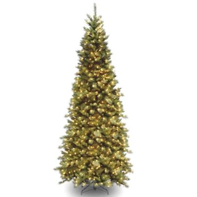 National Tree Company Tiffany Fir Slim Tree With Clear Lights Collection