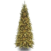 National Tree Company Tiffany Fir Slim Tree With Clear Lights Collection
