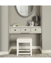 Closeout! Vista Vanity Stool With Vinyl