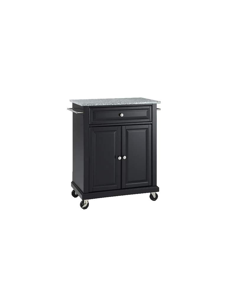 Solid Granite Top Portable Kitchen Cart Island
