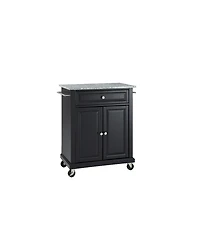 Solid Granite Top Portable Kitchen Cart Island