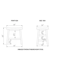 Pomona - Reclaimed Wood 20"H Barstool