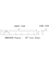 Pomona 48" Metal and Wood Wall Coat Hook