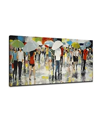 Ready2HangArt, 'Crowded Umbrellas' Abstract Canvas Wall Art, 18x36"