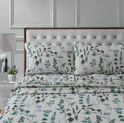 Tribeca Living Fleur Cotton Flannel Printed Extra Deep Pocket Sheet Sets