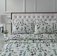 Tribeca Living Fleur Cotton Flannel Printed Extra Deep Pocket Sheet Sets