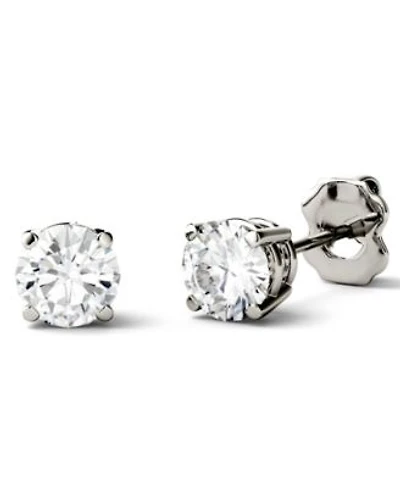 Moissanite Stud Earrings 1 2 Ct. T.W. 3 Ct. T.W. Diamond Equivalent In 14k White Or Yellow Gold