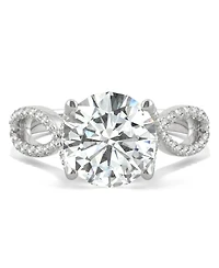 Moissanite Round Twisted Shank Ring (2-9/10 ct. tw. Diamond Equivalent) 14k White Gold