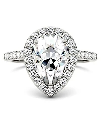Moissanite Pear Halo Ring (2-5/8 ct. tw. Diamond Equivalent) in 14k White Gold
