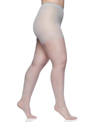 Berkshire Women's Queen Plus Shimmers Ultra Sheer Control Top Pantyhose 4412