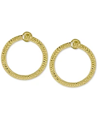 Doorknocker Circle Drop Earrings in 14k Gold