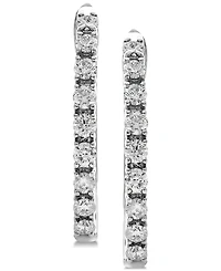 Diamond Huggie Hoop Earrings (1/2 ct. t.w.) in 14k White Gold