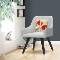 Baldwin heila Golden Red Poppy Light Floral Abstract Decorative Pillow, 16" x 16"