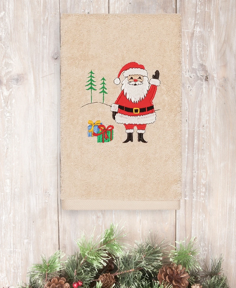 Linum Home Christmas Santa Waving 100% Turkish Cotton Hand Towel