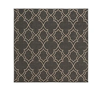 Livabliss Alfresco Alf-9590 Black 7'3" Square Area Rug, Indoor/Outdoor