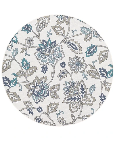 Livabliss Alfresco Alf-9674 Aqua 8'9" Round Area Rug, Indoor/Outdoor