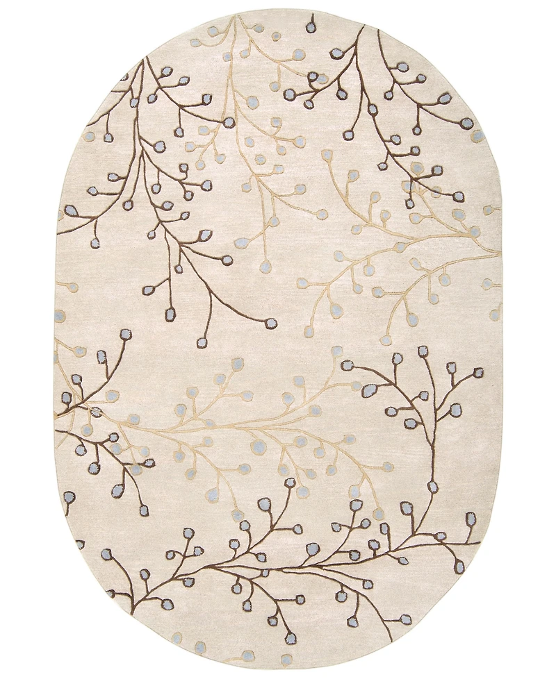 Livabliss Athena Ath-5008 Taupe 6' x 9' Oval Area Rug