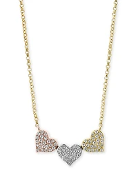 Effy Diamond Pave Triple Heart Pendant Necklace (1/4 ct. t.w.) in 14k Gold, White Gold & Rose Gold or 14k White Gold