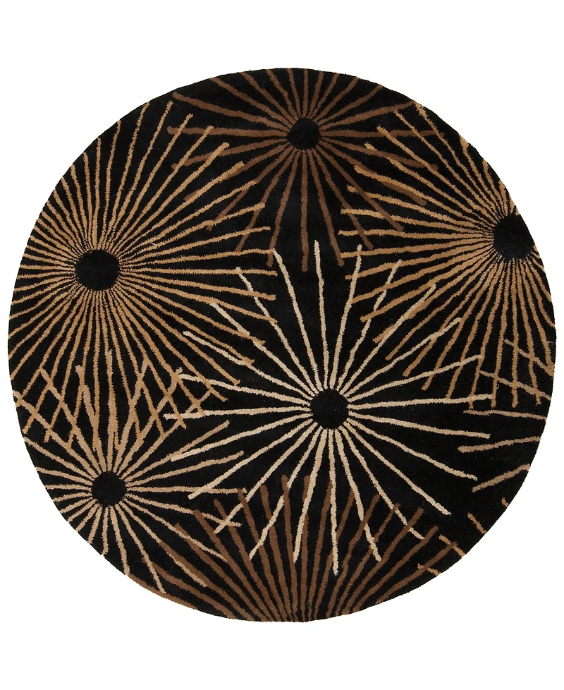 Livabliss Forum Fm-7090 Black 8' Round Area Rug