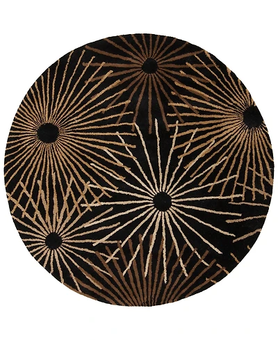 Livabliss Forum Fm-7090 Black 8' Round Area Rug