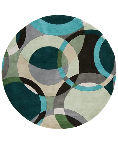 Livabliss Forum Fm-7157 Dark Green 4' Round Area Rug