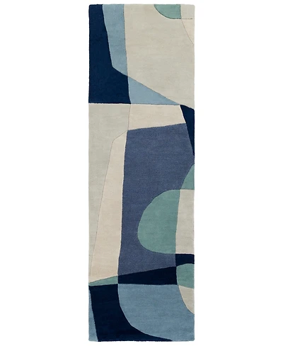 Livabliss Forum Fm-7195 Teal 3' x 12' Runner Area Rug