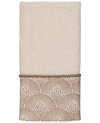 Avanti Deco Shells Bordered Cotton Fingertip Towel, 11" x 18"