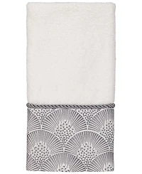 Avanti Deco Shells Bordered Cotton Fingertip Towel, 11" x 18"