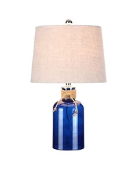 Jonathan Y Azure Glass Bottle Led Table Lamp