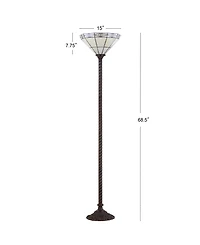 Jonathan Y Moore Tiffany Torchiere Led Floor Lamp