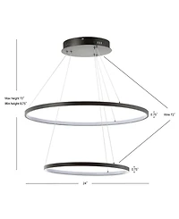 Jonathan Y Brice Round Integrated Led Chandelier