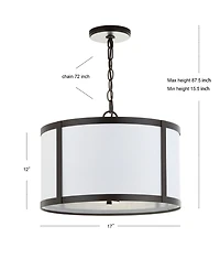Jonathan Y Thatcher Metal Led Pendant Light