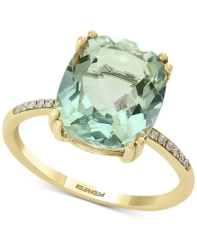 Effy Green Quartz (4 1/3 ct. t.w.) & Diamond Accent Ring 14k Yellow Gold (Also available Smoky Quartz, Citrine and Pink Amethyst)