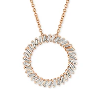 Le Vian Baguette Frenzy Vanilla Diamond Circle 20" Pendant Necklace (5/8 ct. t.w.) in 14k Rose Gold