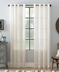 Slub Textured Linen Blend Grommet Top Curtain