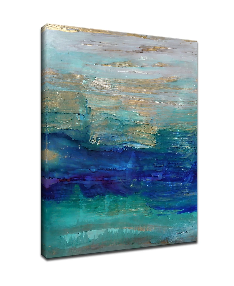 Ready2HangArt 'Ocean Spray A' Abstract Canvas Wall Art, 40x30"