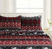 Tribeca Living Holiday Print Heavyweight Flannel Extra Deep Pocket Sheet Sets