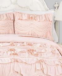 Lush Decor Kemmy Ruffled 3-Pc Quilt Set, Full/Queen
