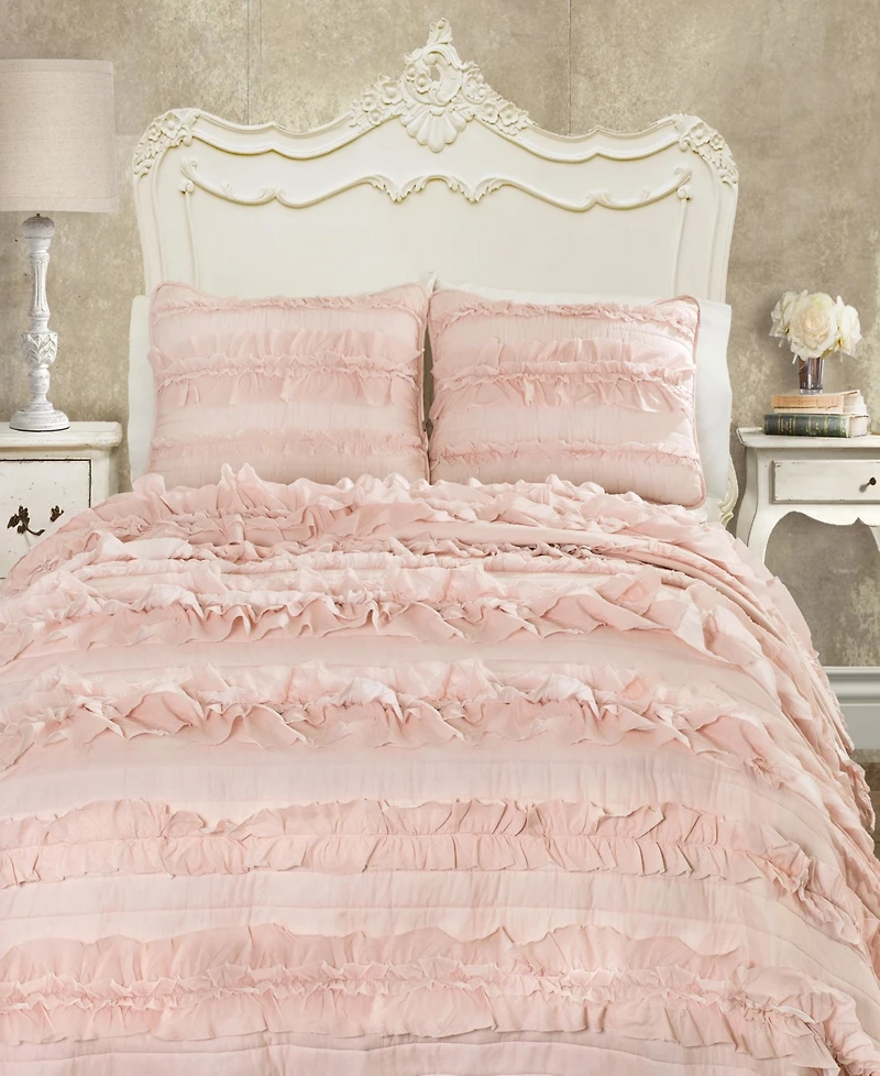 Lush Decor Belle Ruffle 3-Pc. Quilt Set, Full/Queen