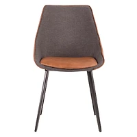 Lumisource Marche TwoTone Chair in Faux Leather and Fabric Set of 2