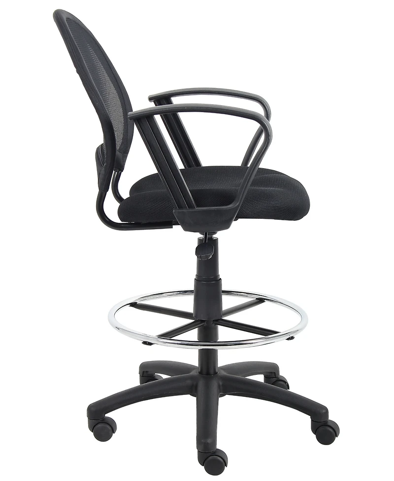 Boss Office Products Mesh Drafting Stool with Loop Arms