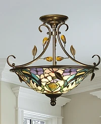 Dale Tiffany Peony Crystal Semi Flush Mount