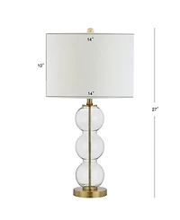 Jonathan Y Bella Glass Triple-Sphere Led Table Lamp, Set of 2