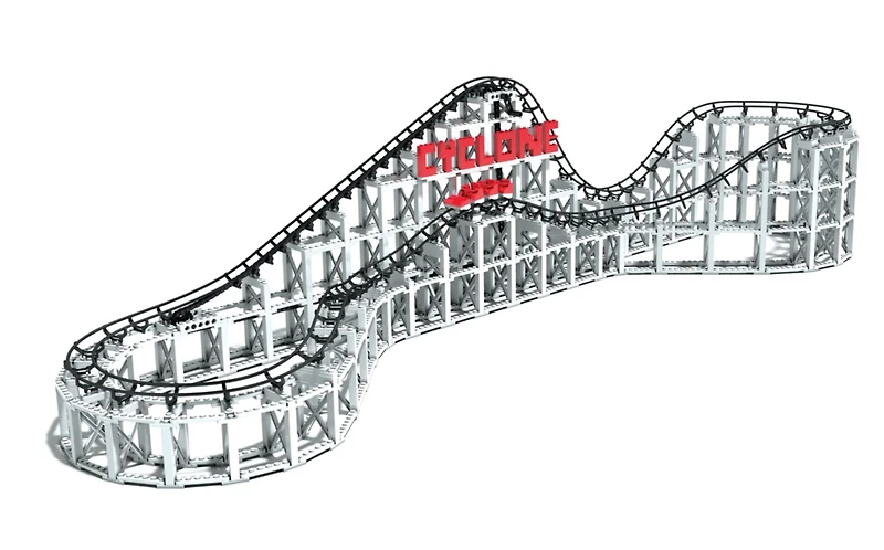 Cdx Blocks Brick Construction Cyclone Roller Coaster Building Set