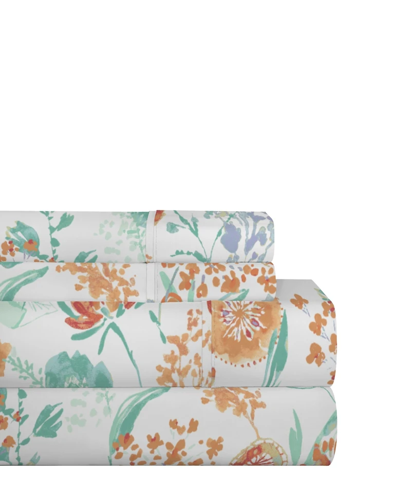 Celeste Home Luxury Weight Printed Cotton Flannel Sheet Set