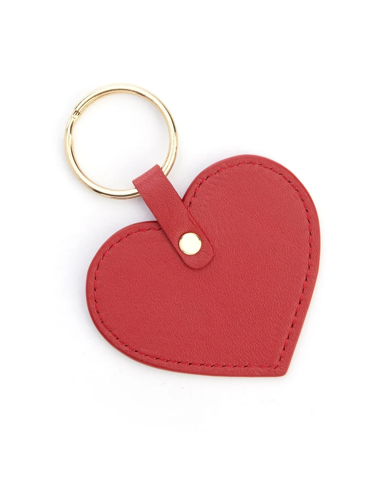 Royce New York Heart Shaped Leather Key Fob