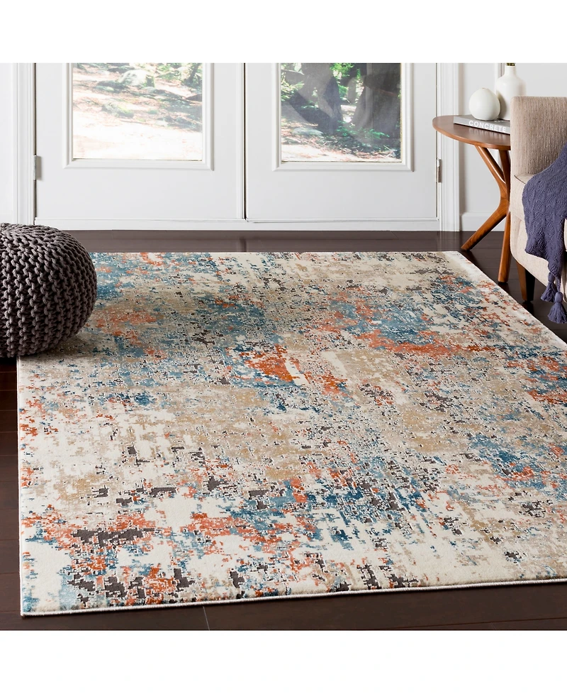 Livabliss Pune Pun-2302 Teal 2'7" x 10'3" Runner Area Rug